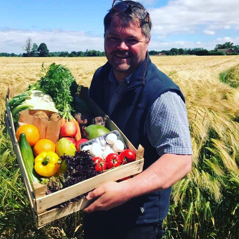 Lee with crate