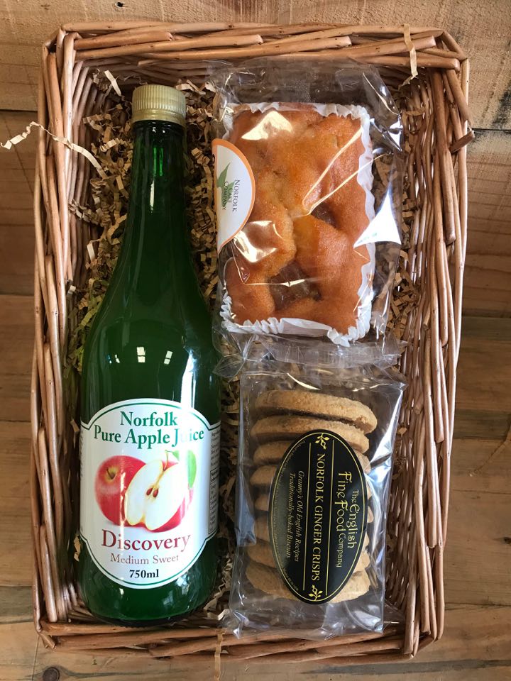 Our superb Norfolk cake and biscuits with fruit juice