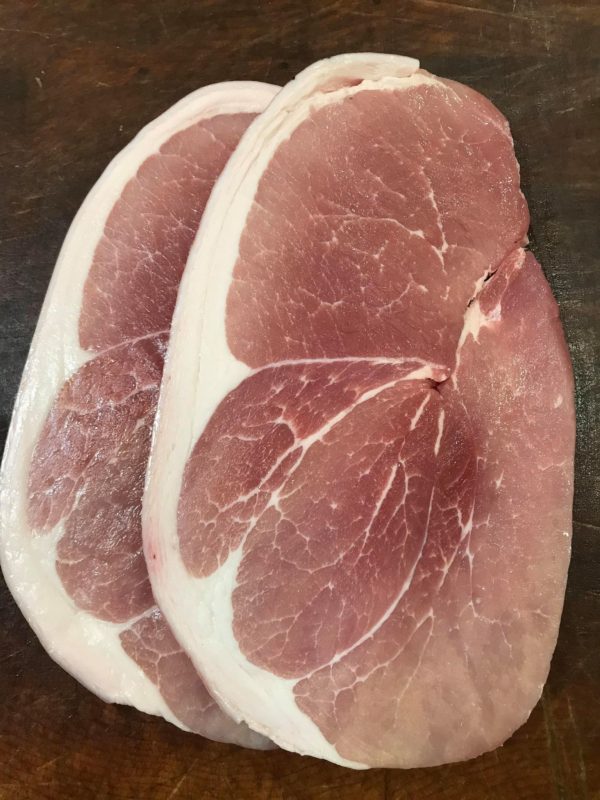 Lovely juicy gammon steaks from locally sourced free range pigs