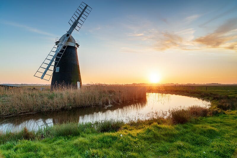 Halvergate windmill on the Norfolk broads